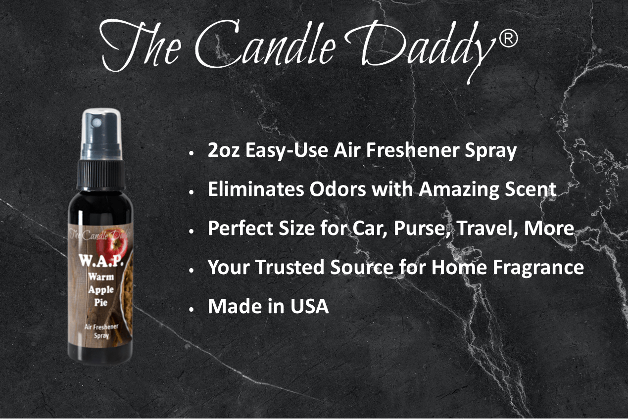 3 Pack - W.A.P. Spray - WAP Warm Apple Pie Scented - Room/Car Air Freshener Spray – (3) 2 Ounce Spray Bottles - The Candle Daddy