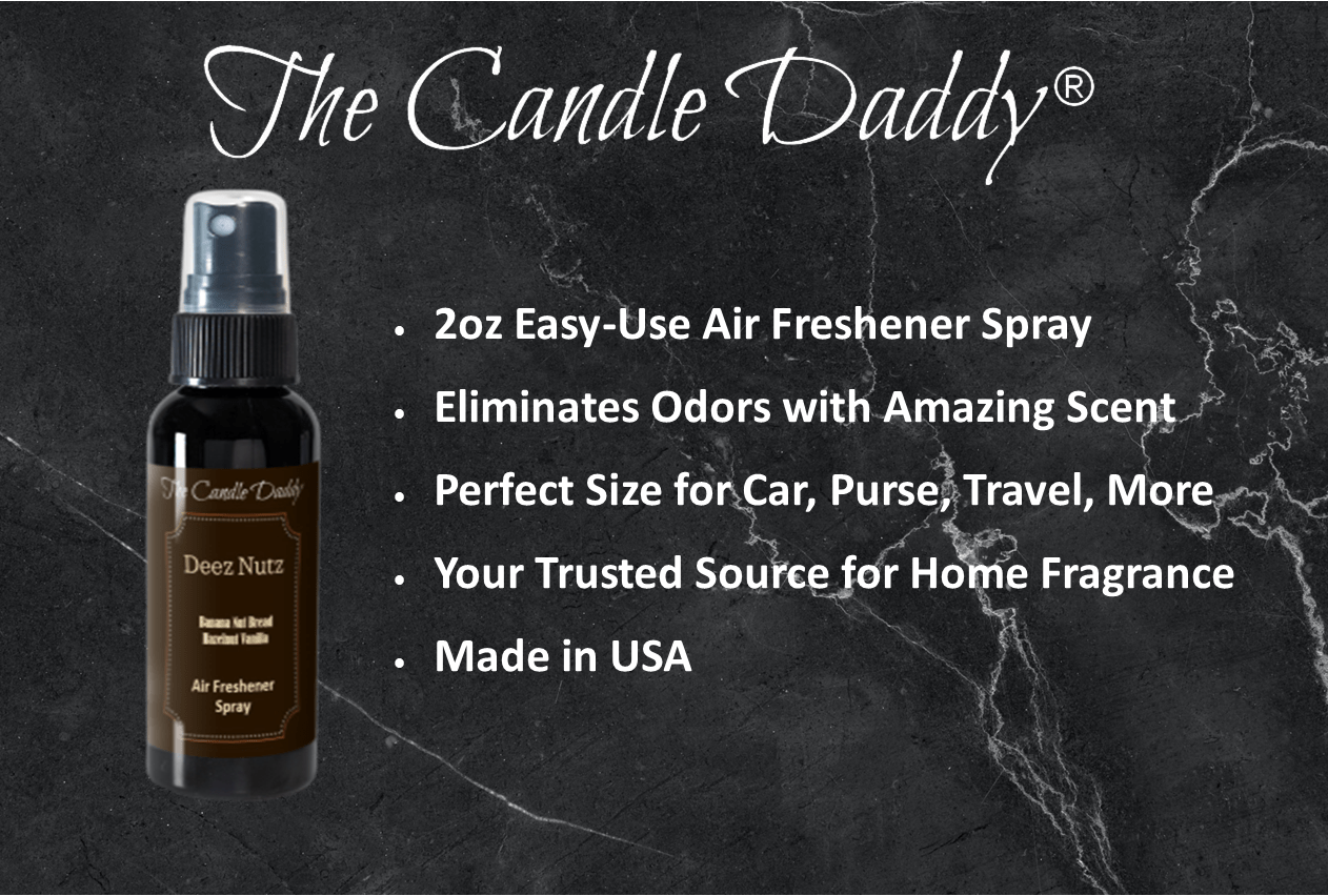 3 Pack - Deez Nutz Spray - Banana Nut Bread Scented - Room/Car Air Freshener Spray – (3) 2 Ounce Spray Bottles - The Candle Daddy